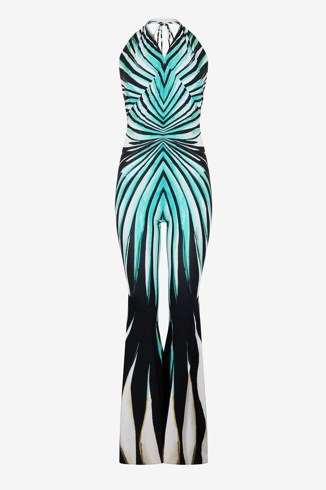 Celeste | Striped Cut-Out High Waist Jumpsuit