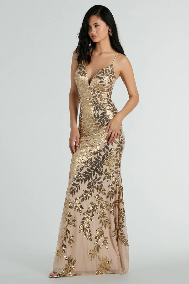 Juliette | Sequin V-Neck Slip Maxi Dress