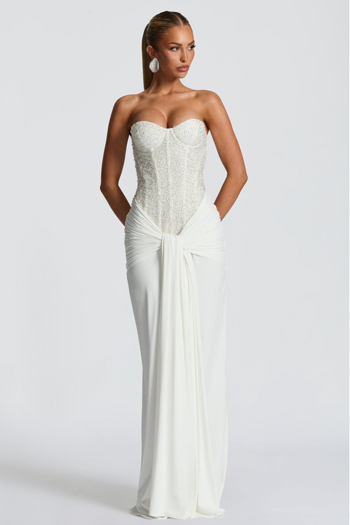 Ada | Sequin Off-Shoulder Sweetheart Maxi Dress