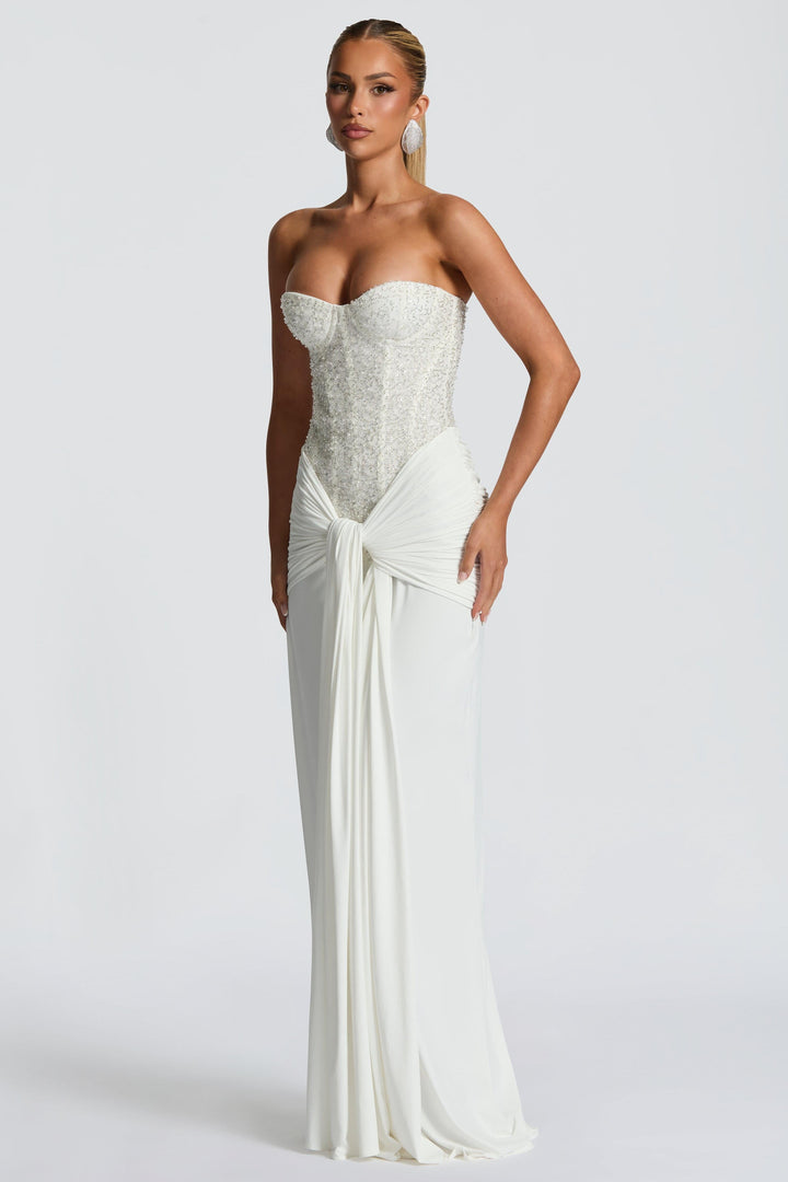 Ada | Sequin Off-Shoulder Sweetheart Maxi Dress