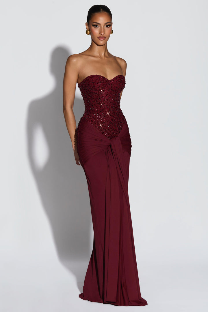 Ada | Sequin Off-Shoulder Sweetheart Maxi Dress
