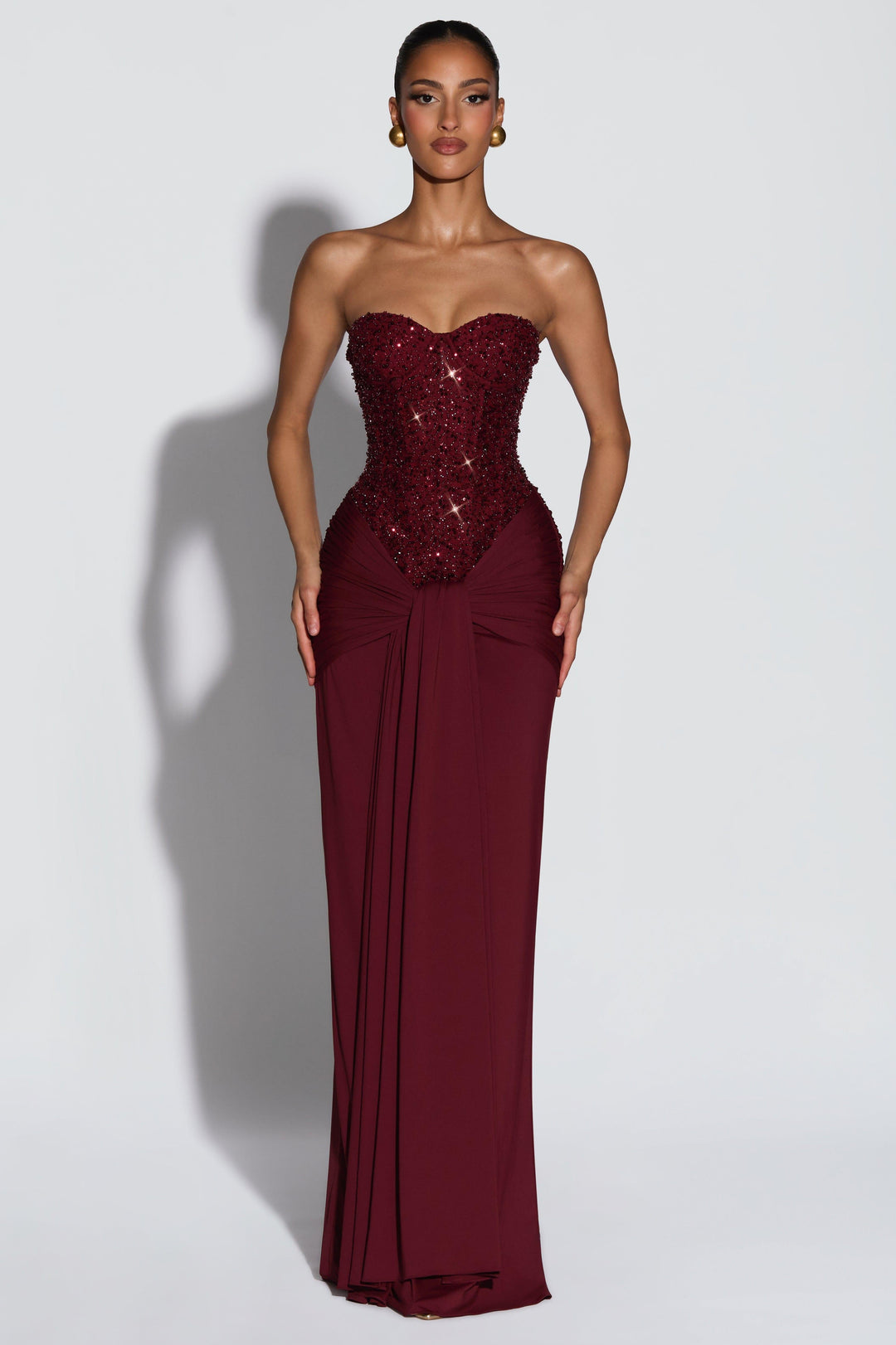 Ada | Sequin Off-Shoulder Sweetheart Maxi Dress
