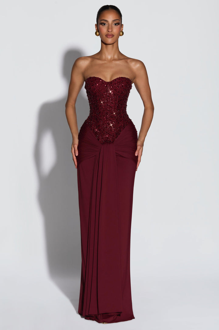 Ada | Sequin Off-Shoulder Sweetheart Maxi Dress