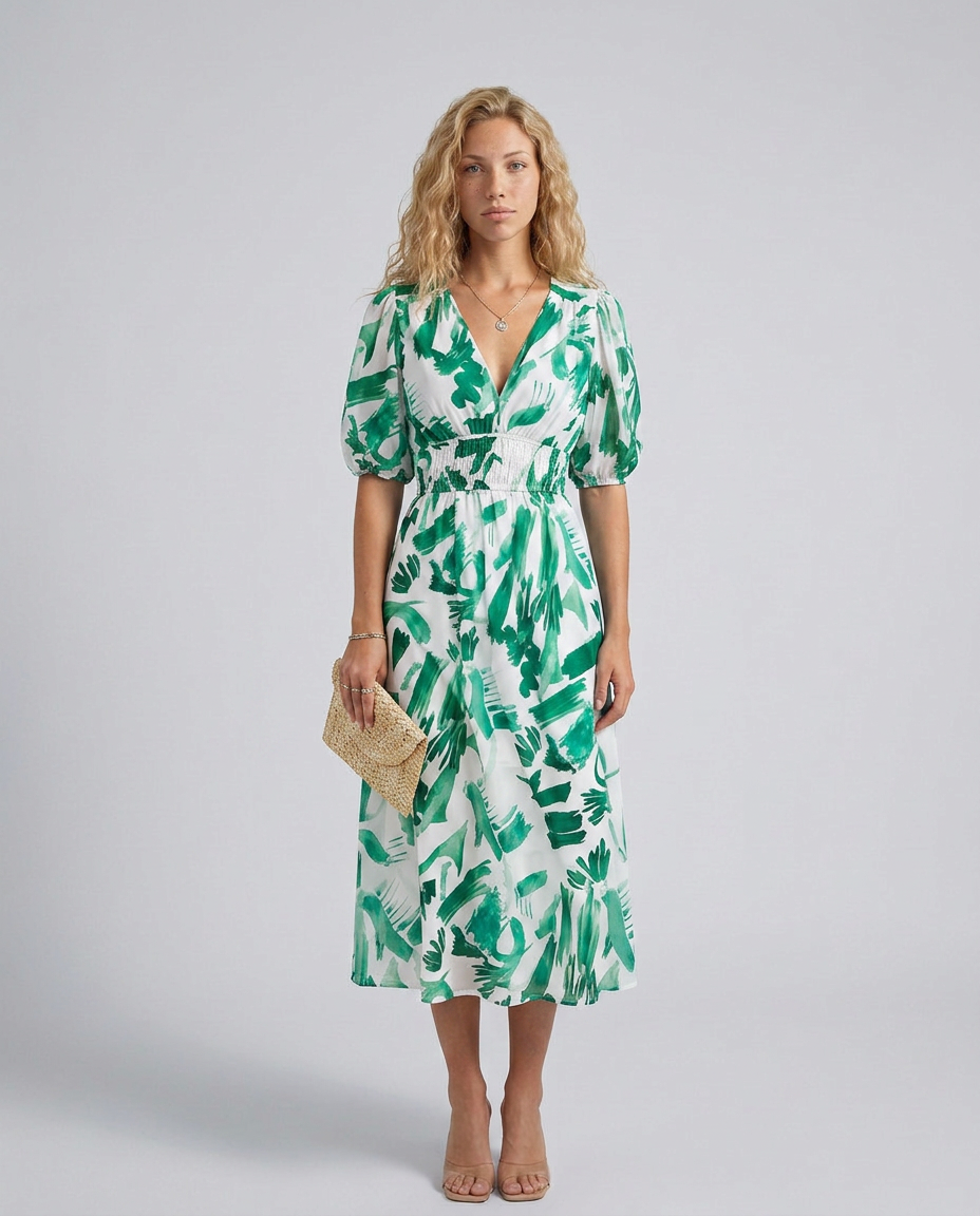 Ivy | Floral Print Flowing Midi
