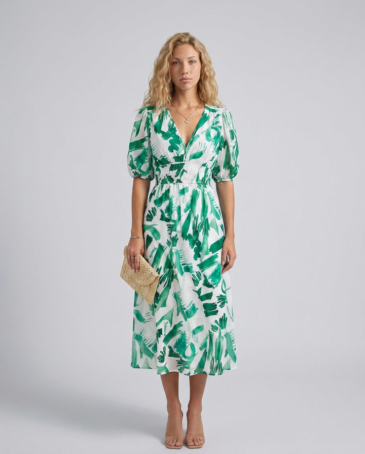 Ivy | Floral Print Flowing Midi
