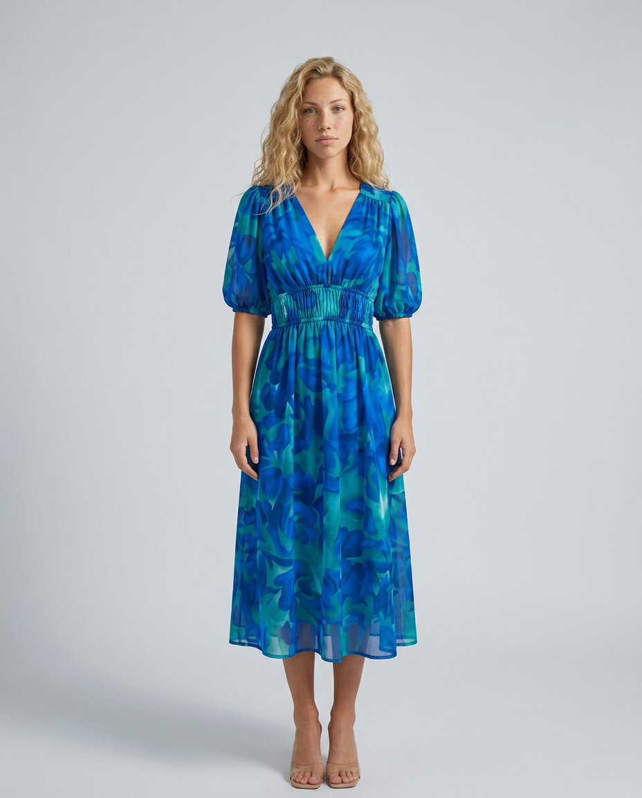 Ivy | Floral Print Flowing Midi