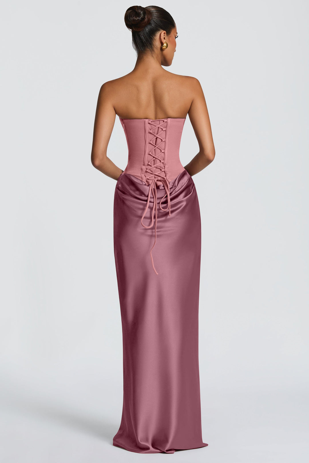 Lena | Satin-Look Tie-Up Maxi Dress