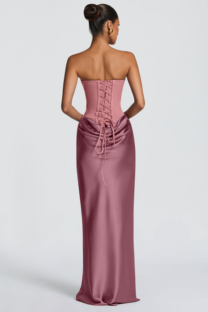 Lena | Satin-Look Tie-Up Maxi Dress