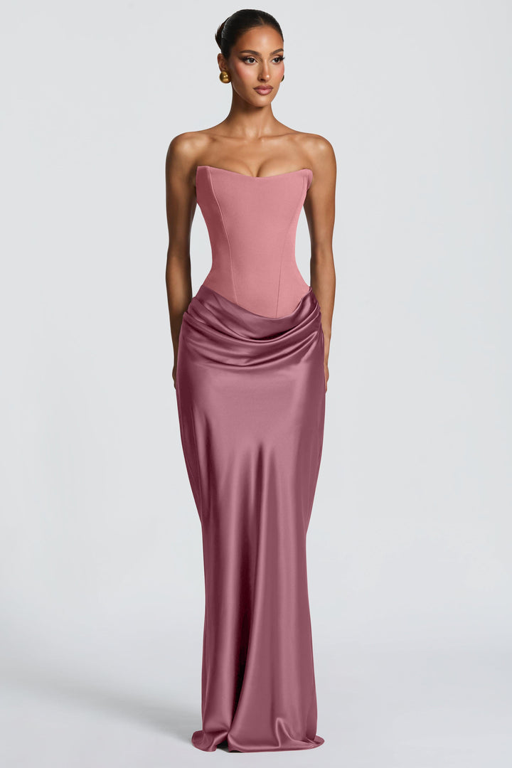 Seraphina | Satin Tie-Up Maxi Dress