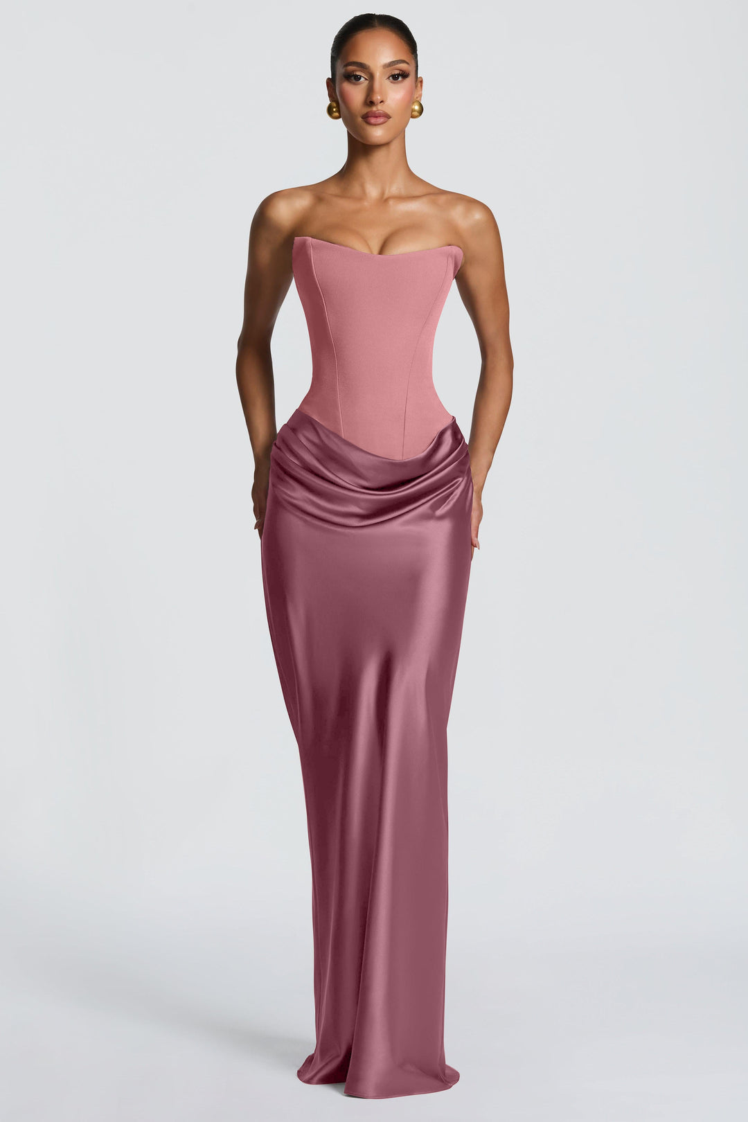 Seraphina | Satin Tie-Up Maxi Dress