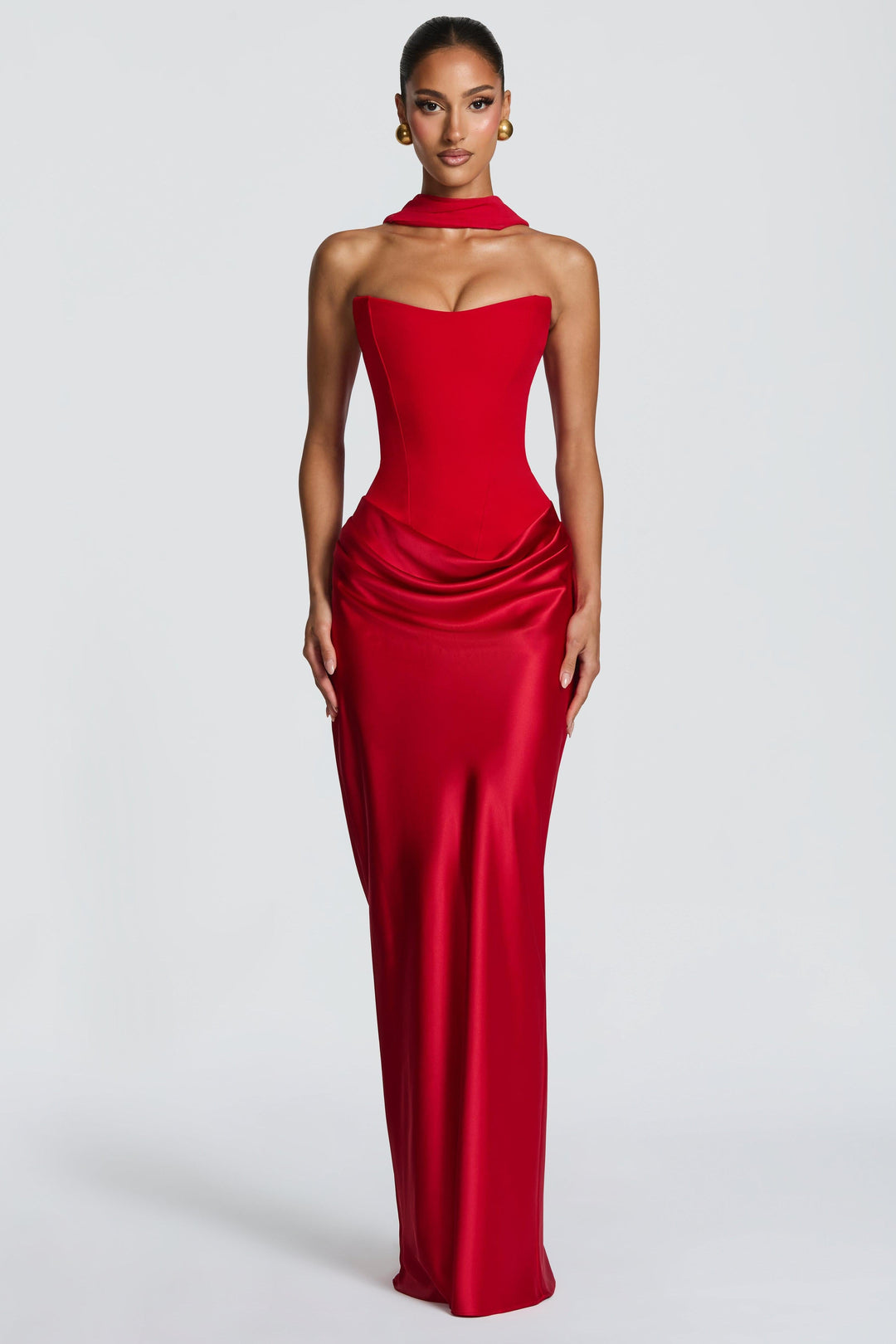 Seraphina | Satin Tie-Up Maxi Dress