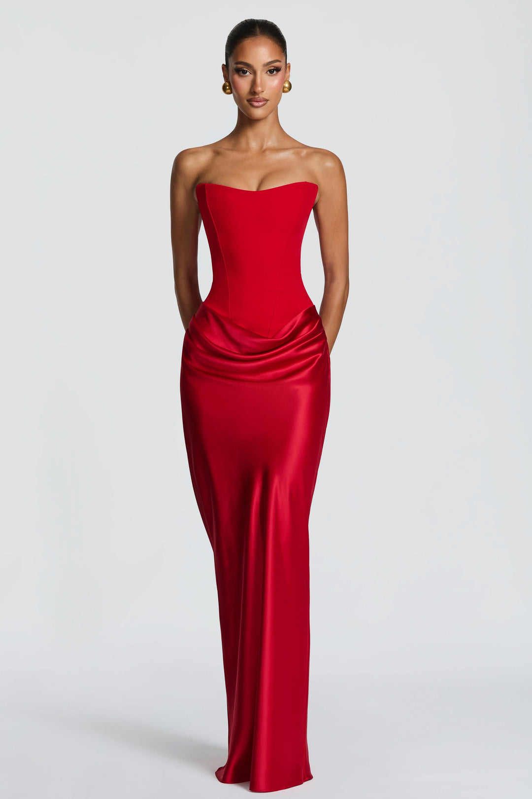 Selene | Satin-Look Tie-Up Maxi Dress