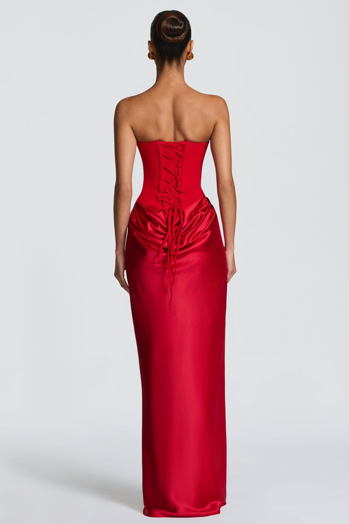 Seraphina | Satin Tie-Up Maxi Dress