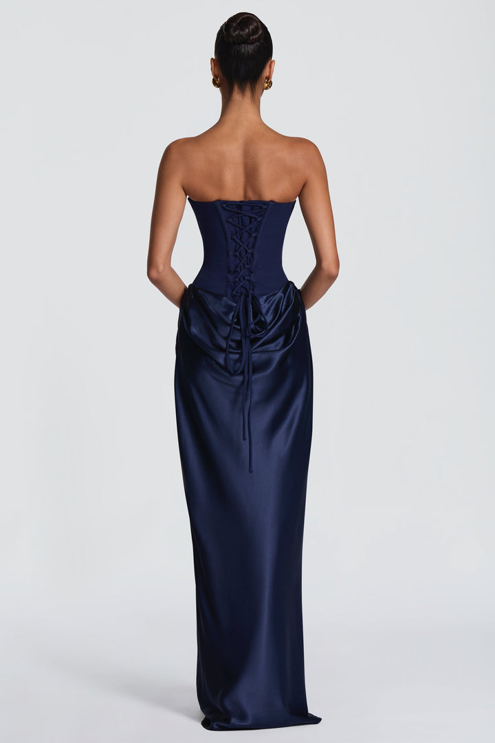 Seraphina | Satin Tie-Up Maxi Dress