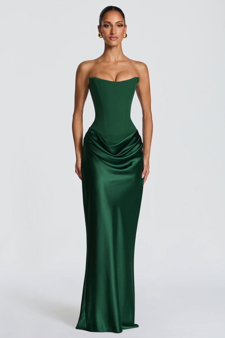 Selene | Satin-Look Tie-Up Maxi Dress