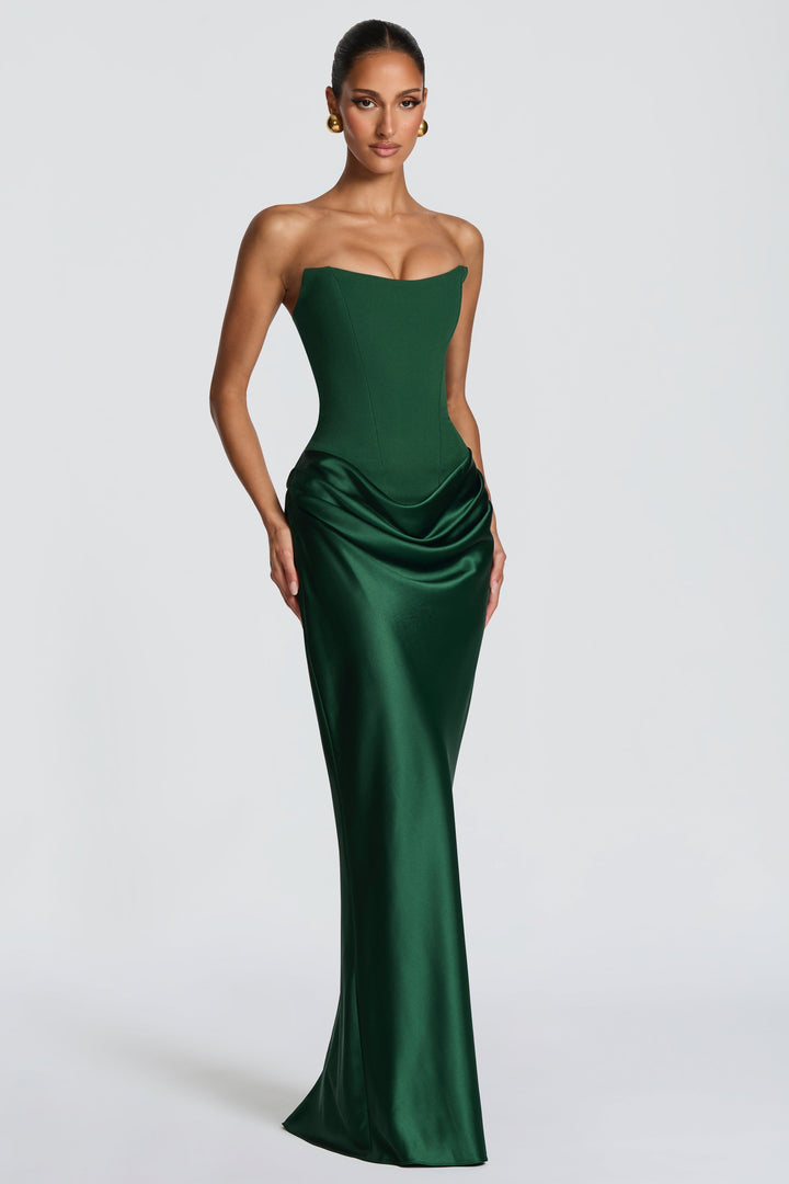 Seraphina | Satin Tie-Up Maxi Dress