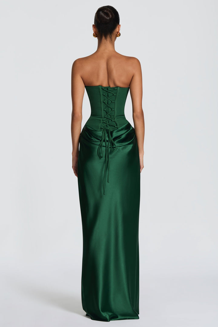 Seraphina | Satin Tie-Up Maxi Dress