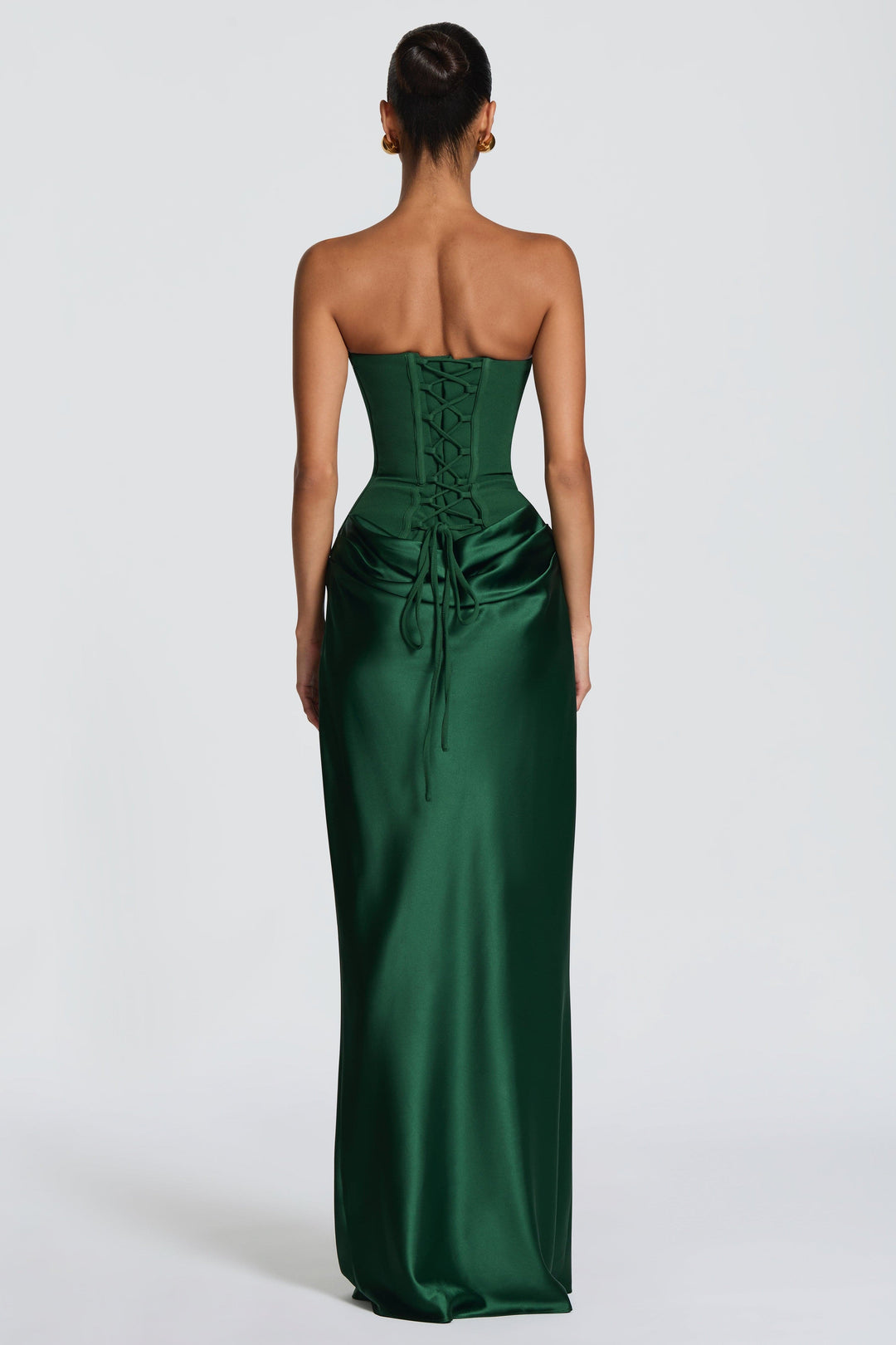 Lena | Satin-Look Tie-Up Maxi Dress