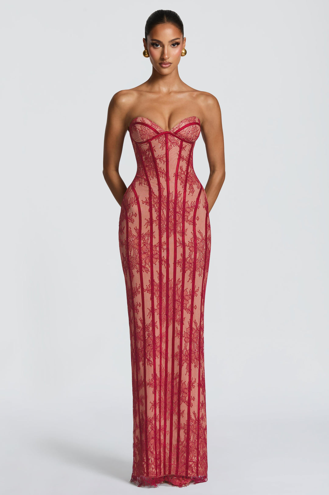 Kira | Off-Shoulder Lace Sweetheart Maxi Dress