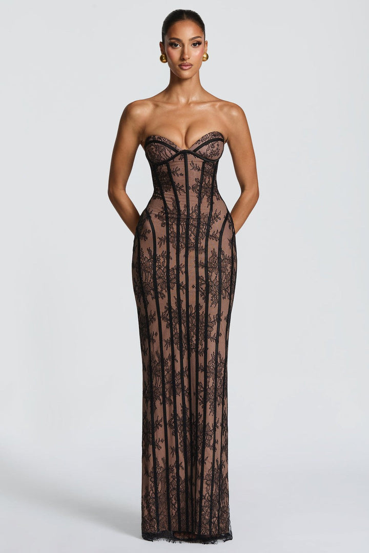 Juliette | Off-Shoulder Lace Sweetheart Maxi Dress