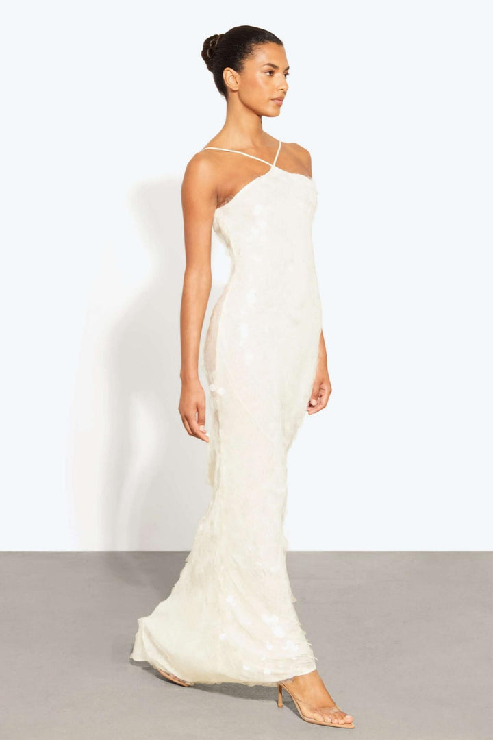 Rosa | Sequin Halter Neck Sleeveless Maxi Dress
