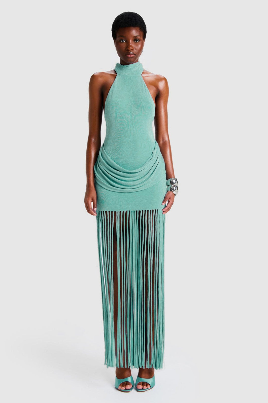 Halina | Tassel Halter Neck Maxi Dress