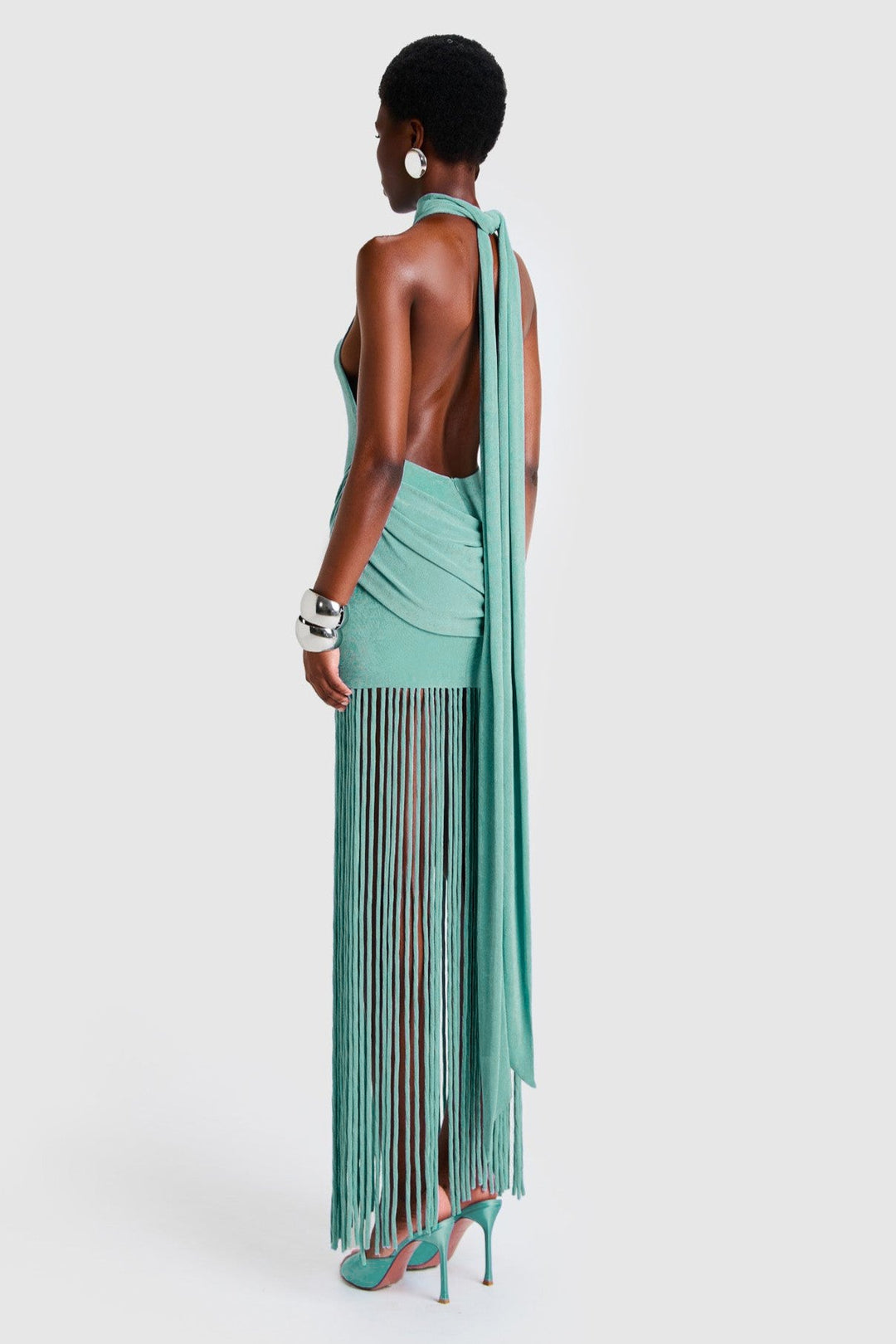 Halina | Tassel Halter Neck Maxi Dress