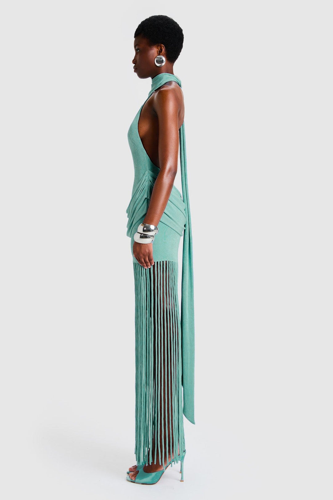 Halina | Tassel Halter Neck Maxi Dress