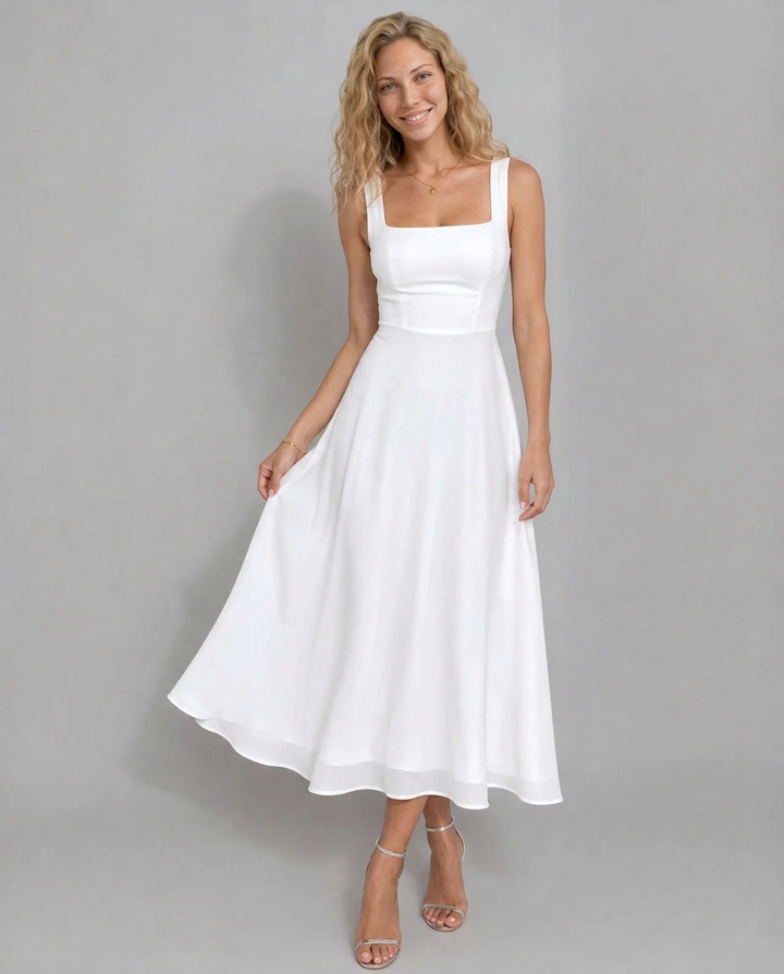 Marie | A-Line Midi Summer Wedding Guest Dress
