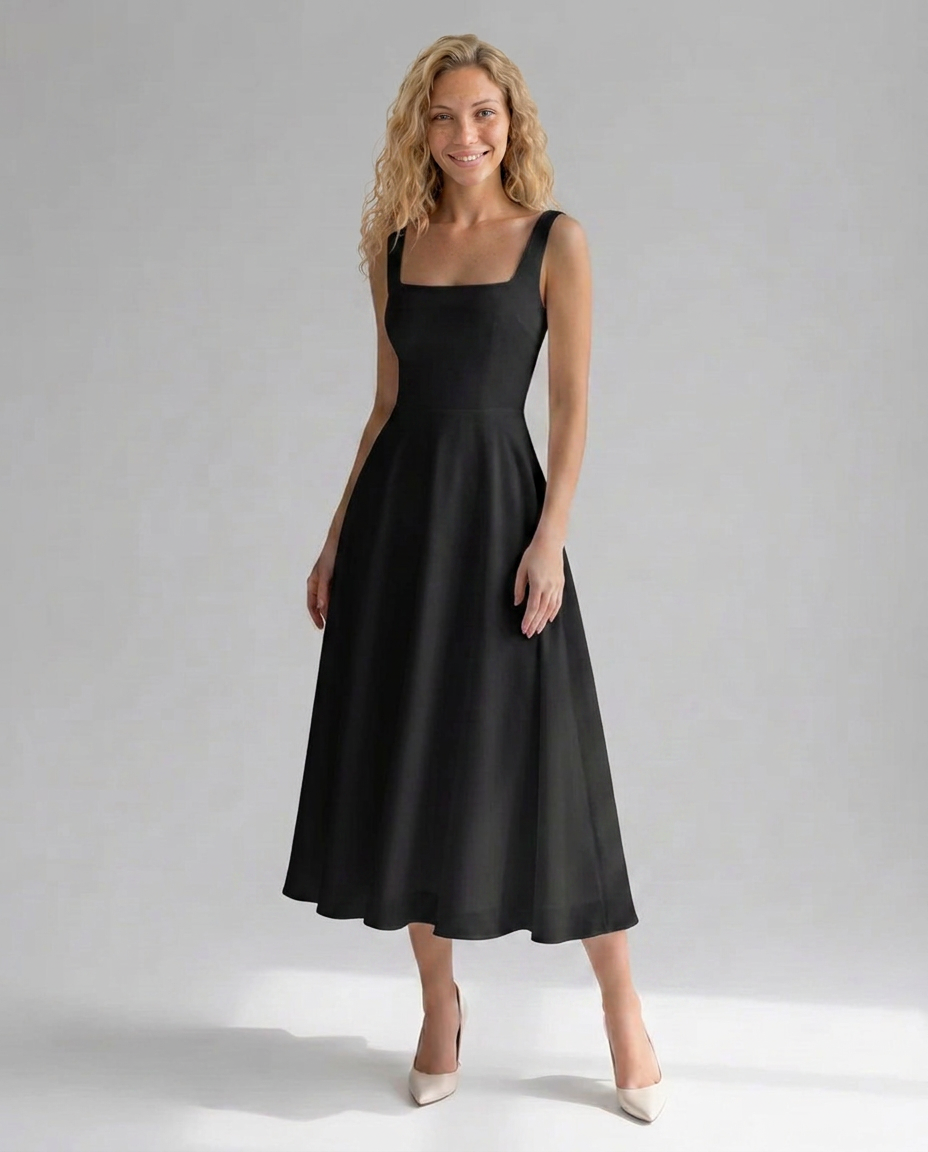 Marie | A-Line Midi Summer Wedding Guest Dress