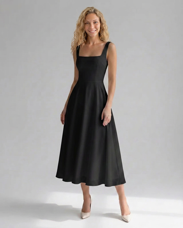 Marie | A-Line Midi Summer Wedding Guest Dress