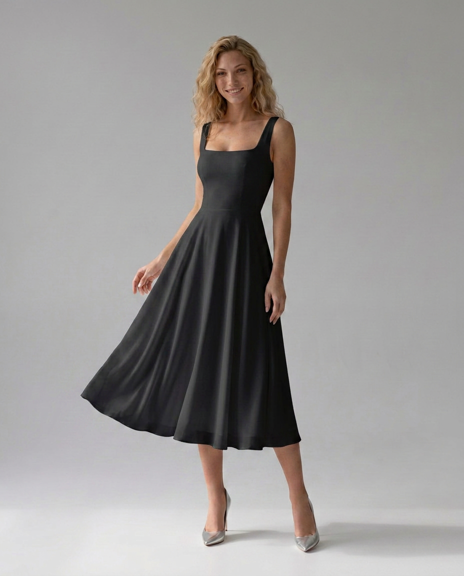 Marie | A-Line Midi Summer Wedding Guest Dress