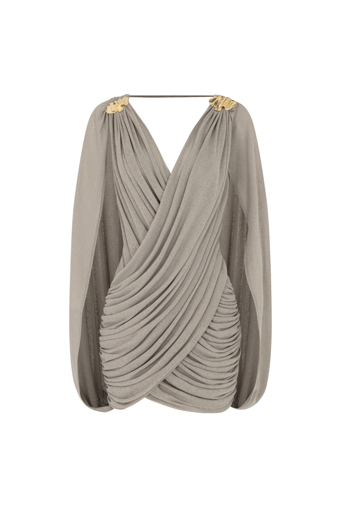 Veyla | Gathered Metal Detail Mini Dress with Gloves