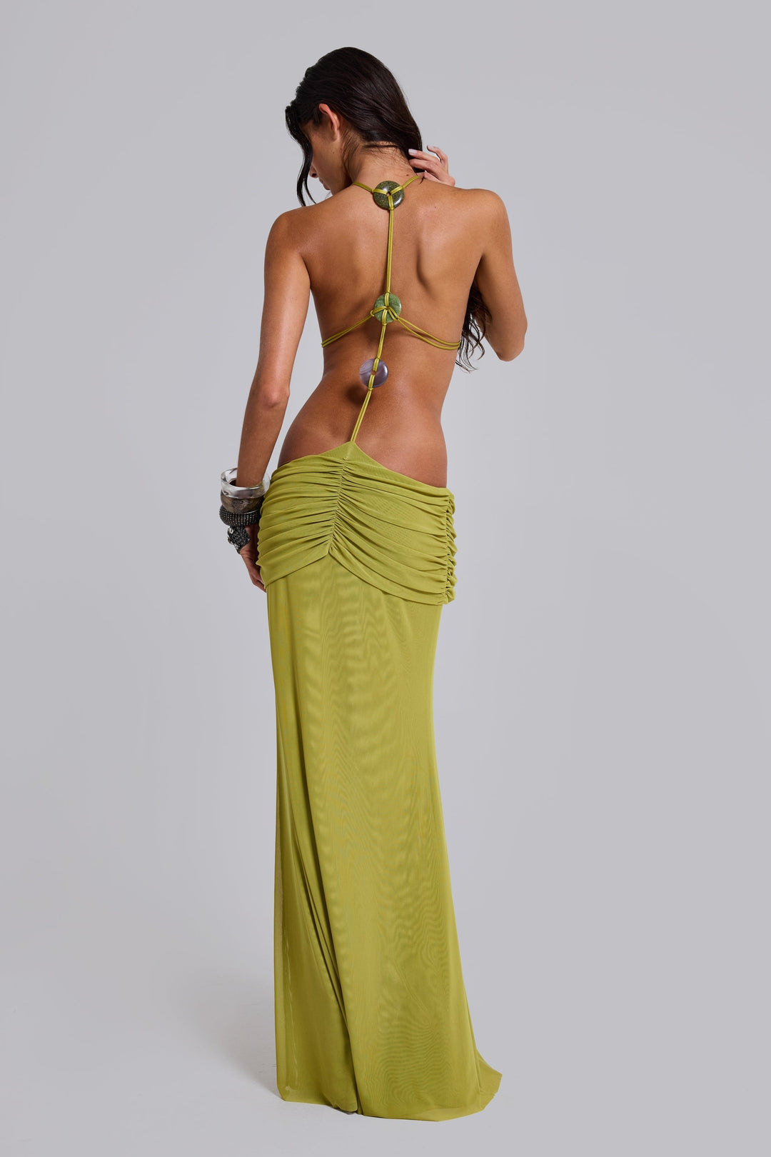 Beatrix | Mesh Cut-Out Backless Maxi Dress