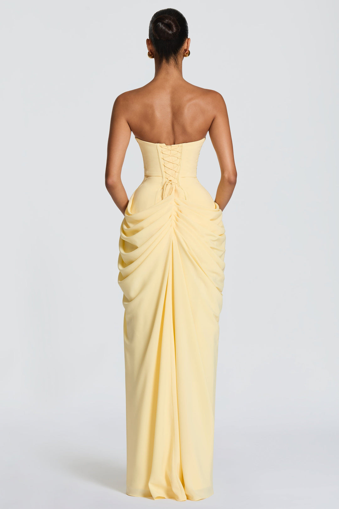 Cosette | Strapless Gathered Corset Maxi Dress