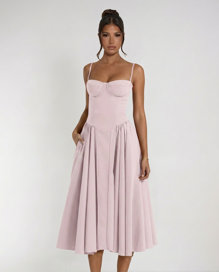 Odette | Corset Midi Cocktail Dress