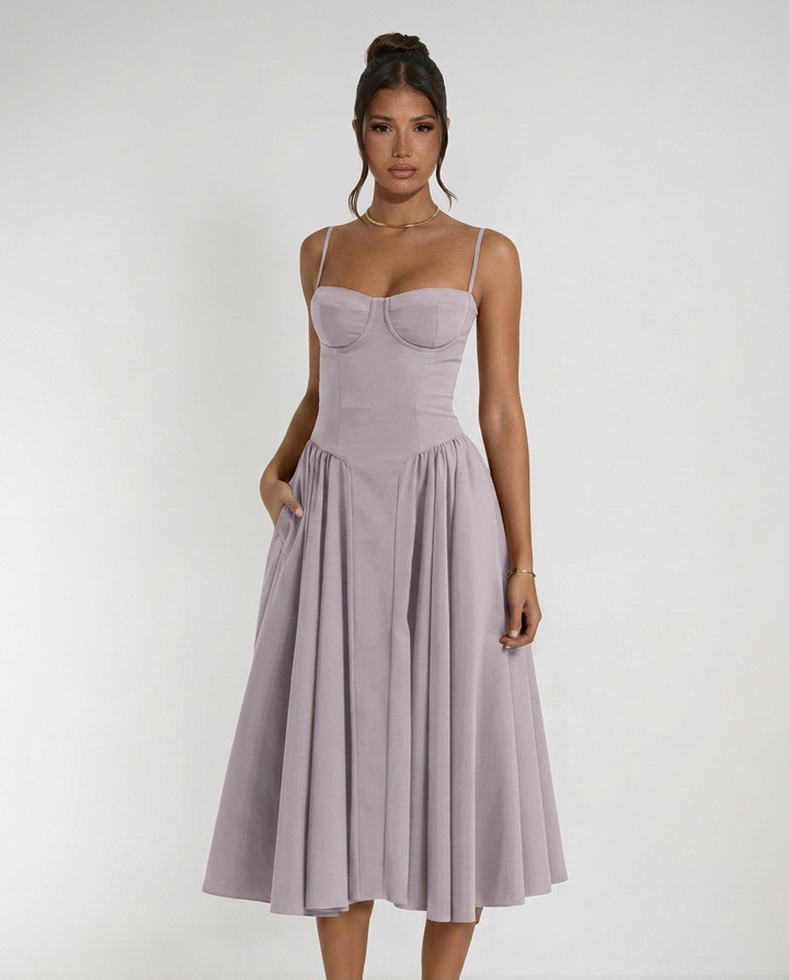 Odette | Corset Midi Cocktail Dress