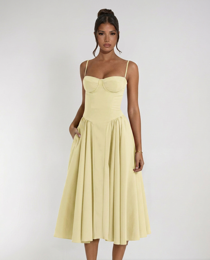 Odette | Corset Midi Cocktail Dress