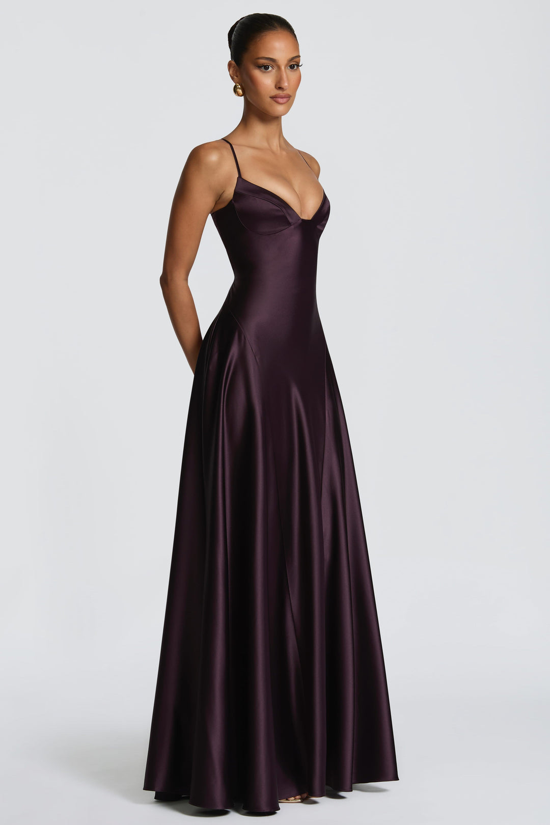 Darya | Satin Tie-Up Slip Maxi Dress