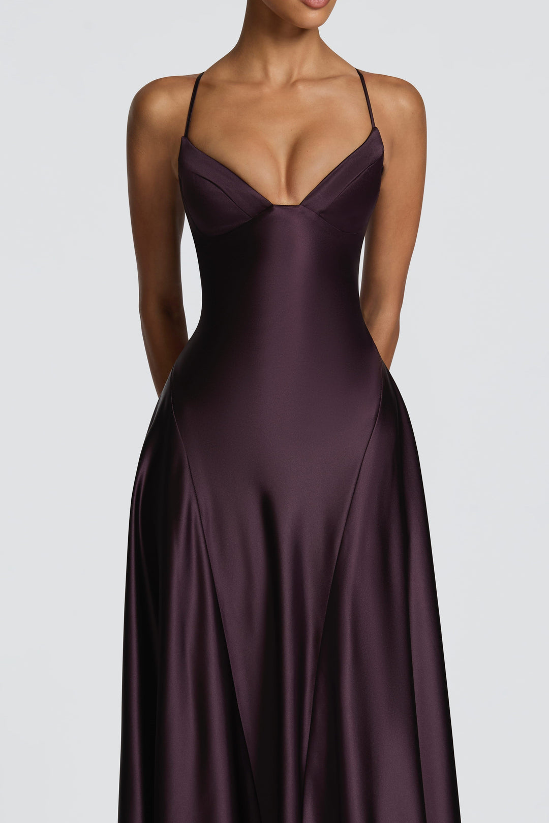 Darya | Satin Tie-Up Slip Maxi Dress