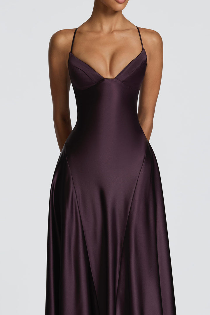 Darya | Satin Tie-Up Slip Maxi Dress