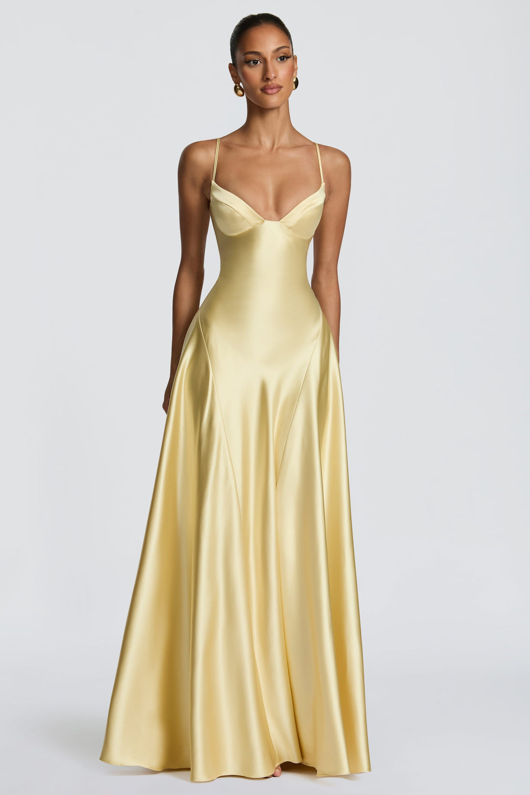 Darya | Satin Tie-Up Slip Maxi Dress