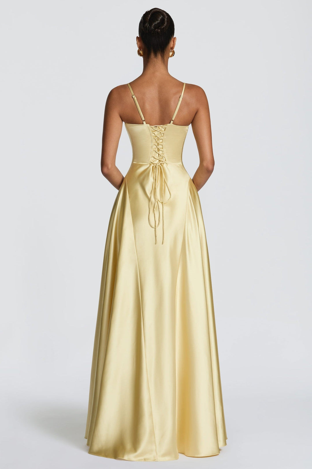 Darya | Satin Tie-Up Slip Maxi Dress