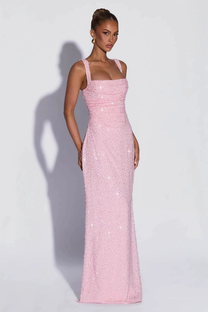 Paige | Sequin Tie-Up Sleeveless Maxi Dress