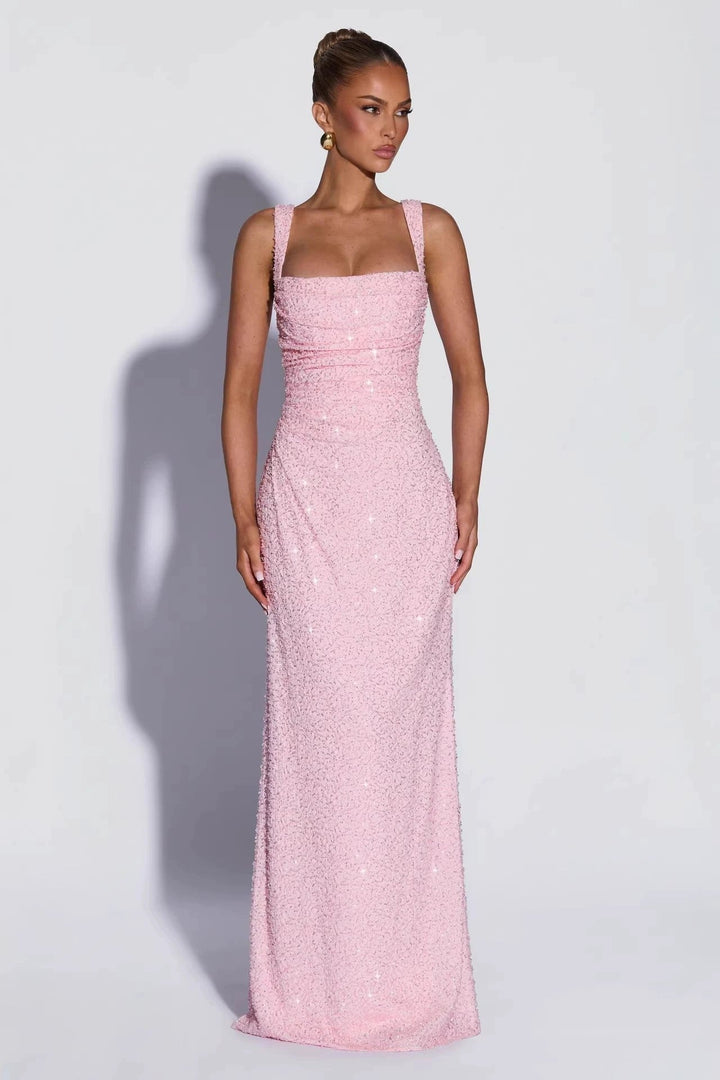 Paige | Sequin Tie-Up Sleeveless Maxi Dress