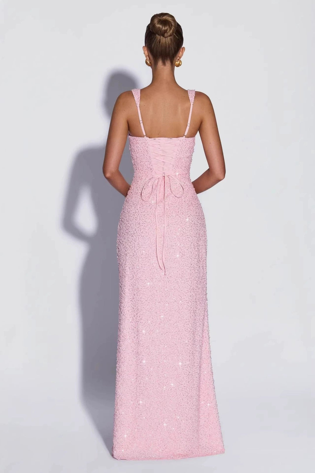 Paige | Sequin Tie-Up Sleeveless Maxi Dress