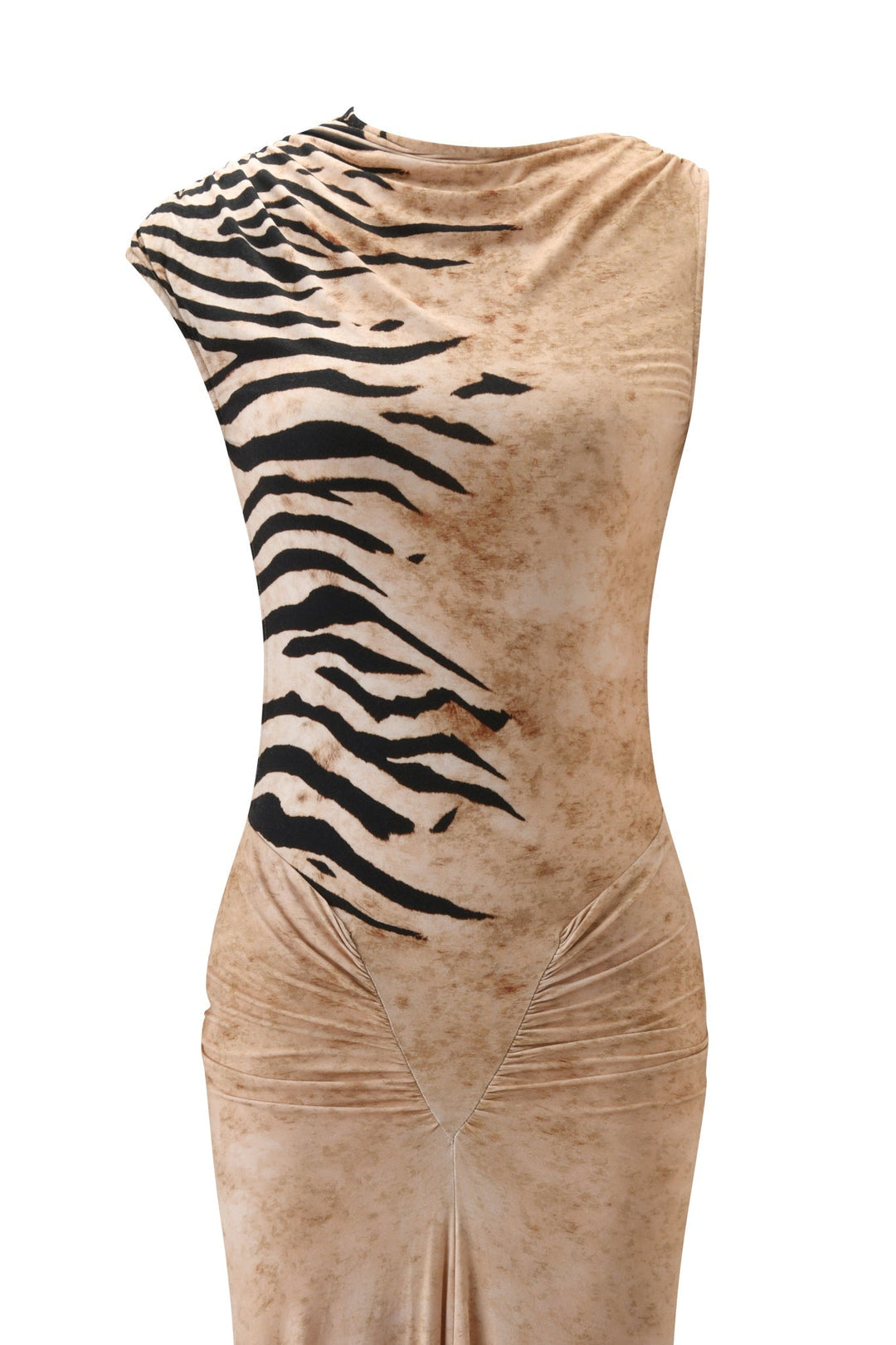 Aurelia | Animal Print Gathered Backless Maxi Dress