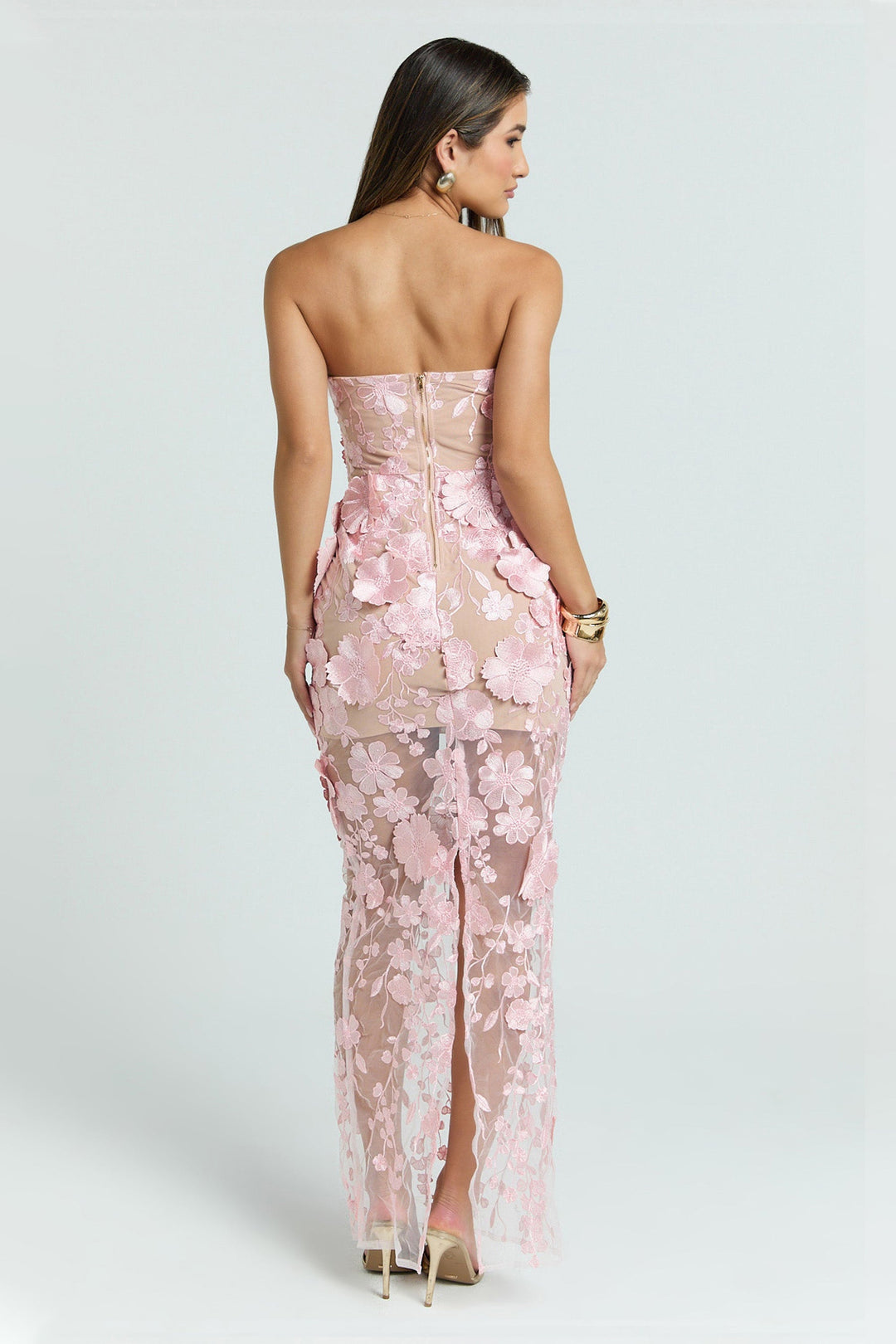 Vera | Embroidered Off-Shoulder Slit Midi Dress