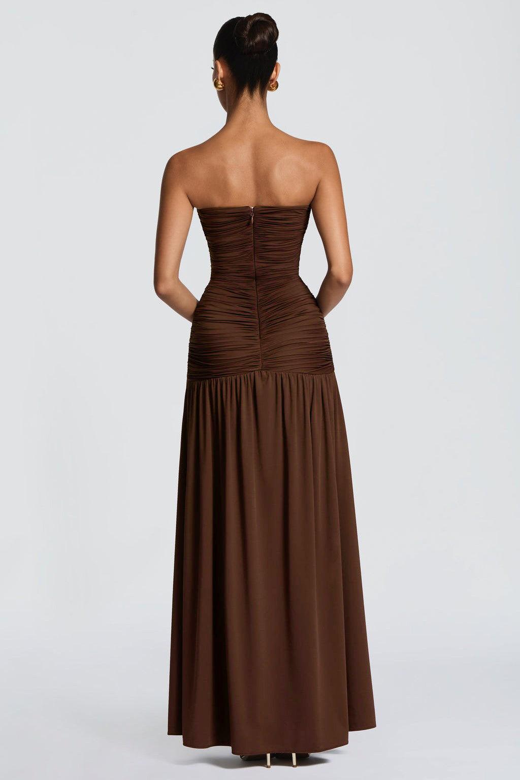 Tatum | Gathered Side Slit Maxi Dress