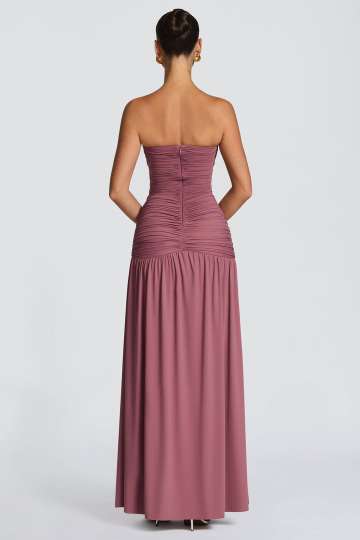 Tatum | Gathered Side Slit Maxi Dress